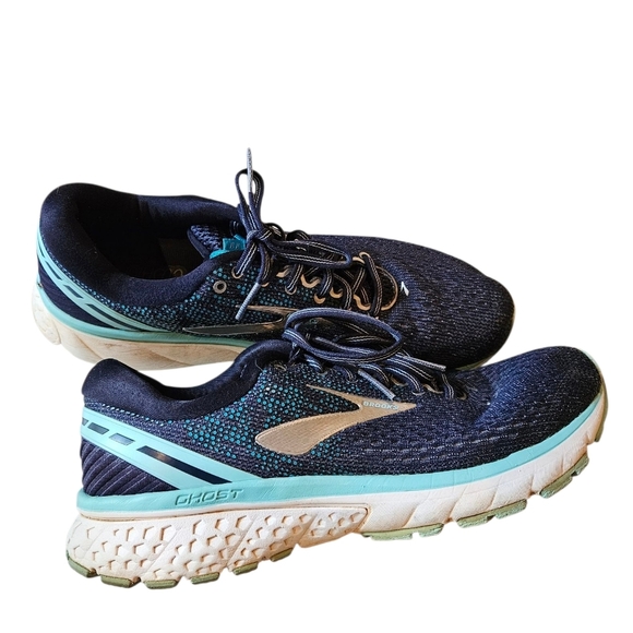 Brooks Women's Athletic Shoes Ghost 11 Running - Navy and Mint - Picture 1 of 9